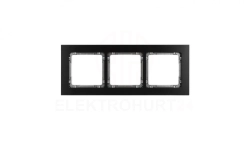 DECO Ramka uniwersalna potrójna - aluminium szczotkowane (ramka: czarna spód: grafitowy) 12-11-DRA-3