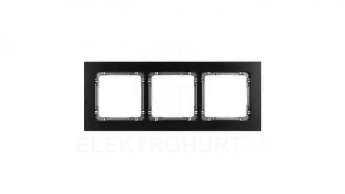 DECO Ramka uniwersalna potrójna - aluminium szczotkowane (ramka: czarna spód: grafitowy) 12-11-DRA-3