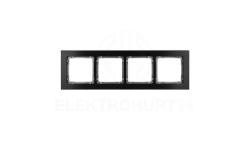DECO Ramka uniwersalna poczwórna - aluminium szczotkowane (ramka: czarna spód: grafitowy) 12-11-DRA-4