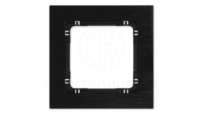DECO Ramka uniwersalna pojedyncza - aluminium szczotkowane (ramka: czarna spód: czarny) 12-12-DRA-1