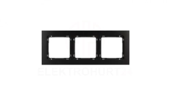 DECO Ramka uniwersalna potrójna - aluminium szczotkowane (ramka: czarna spód: czarny) 12-12-DRA-3