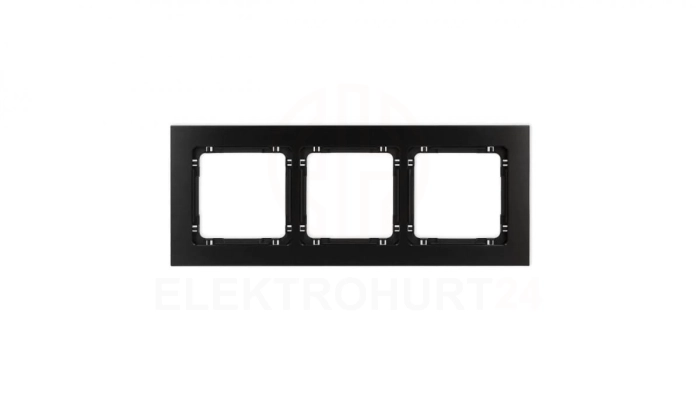 DECO Ramka uniwersalna potrójna - aluminium szczotkowane (ramka: czarna spód: czarny) 12-12-DRA-3