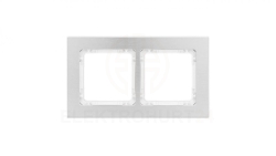 DECO Ramka uniwersalna podwójna - aluminium szczotkowane (ramka: srebrna spód: biały) 7-0-DRA-2