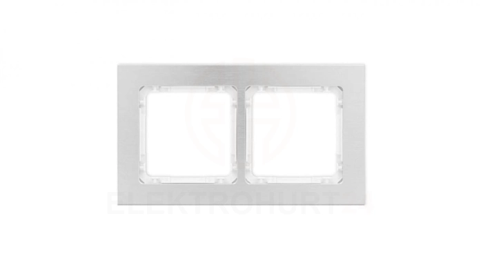 DECO Ramka uniwersalna podwójna - aluminium szczotkowane (ramka: srebrna spód: biały) 7-0-DRA-2