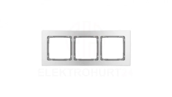 DECO Ramka uniwersalna potrójna - aluminium szczotkowane (ramka: srebrna spód: grafitowy) 7-11-DRA-3