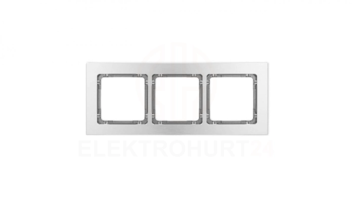 DECO Ramka uniwersalna potrójna - aluminium szczotkowane (ramka: srebrna spód: grafitowy) 7-11-DRA-3