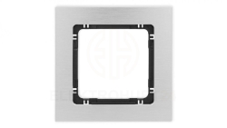 DECO Ramka uniwersalna pojedyncza - aluminium szczotkowane (ramka: srebrna spód: czarny) 7-12-DRA-1