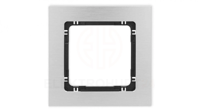 DECO Ramka uniwersalna pojedyncza - aluminium szczotkowane (ramka: srebrna spód: czarny) 7-12-DRA-1