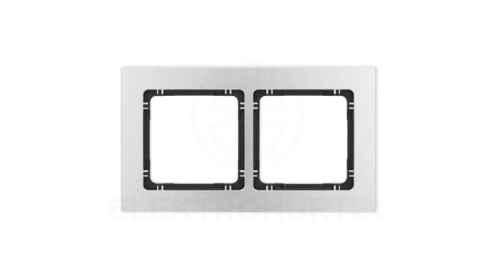 DECO Ramka uniwersalna podwójna - aluminium szczotkowane (ramka: srebrna spód: czarny) 7-12-DRA-2
