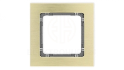 DECO Ramka uniwersalna pojedyncza - aluminium szczotkowane (ramka: kolor mosiężny spód: grafitowy) 8-11-DRA-1