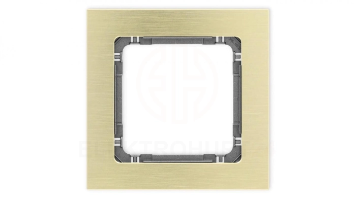 DECO Ramka uniwersalna pojedyncza - aluminium szczotkowane (ramka: kolor mosiężny spód: grafitowy) 8-11-DRA-1