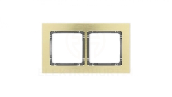 DECO Ramka uniwersalna podwójna - aluminium szczotkowane (ramka: kolor mosiężny spód: grafitowy) 8-11-DRA-2