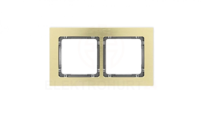 DECO Ramka uniwersalna podwójna - aluminium szczotkowane (ramka: kolor mosiężny spód: grafitowy) 8-11-DRA-2