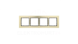 DECO Ramka uniwersalna poczwórna - aluminium szczotkowane (ramka: kolor mosiężny spód: grafitowy) 8-11-DRA-4