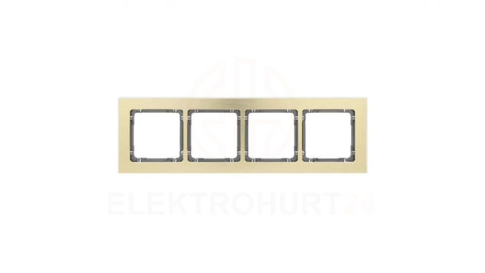 DECO Ramka uniwersalna poczwórna - aluminium szczotkowane (ramka: kolor mosiężny spód: grafitowy) 8-11-DRA-4