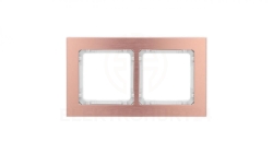 DECO Ramka uniwersalna podwójna - aluminium szczotkowane (ramka: kolor miedziany spód: biały) 9-0-DRA-2