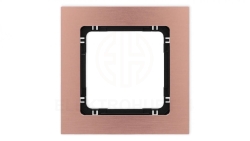 DECO Ramka uniwersalna pojedyncza - aluminium szczotkowane (ramka: kolor miedziany spód: czarny) 9-12-DRA-1