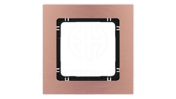 DECO Ramka uniwersalna pojedyncza - aluminium szczotkowane (ramka: kolor miedziany spód: czarny) 9-12-DRA-1