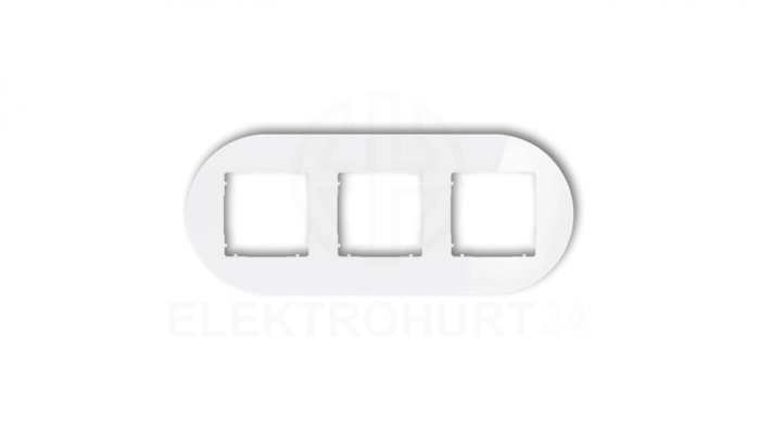 ICON Ramka uniwersalna potrójna okrągła - efekt szkła (ramka: biała spód: biały) 0-0-IRSO-3