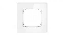 ICON Ramka uniwersalna pojedyncza kwadratowa - efekt szkła (ramka: biała spód: czarny) 0-12-IRSK-1