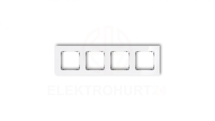 ICON Ramka uniwersalna poczwórna kwadratowa - efekt szkła (ramka: biała spód: czarny) 0-12-IRSK-4