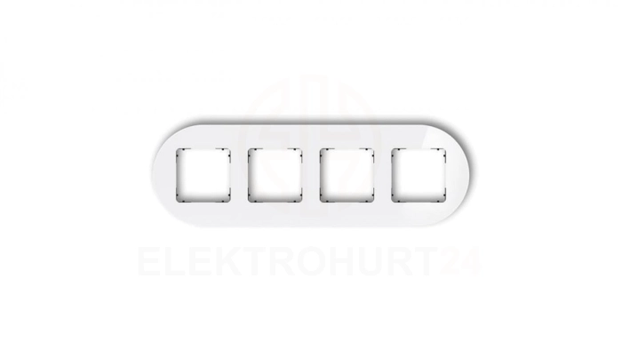 ICON Ramka uniwersalna poczwórna okrągła - efekt szkła (ramka: biała spód: czarny) 0-12-IRSO-4