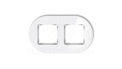 ICON Ramka uniwersalna podwójna okrągła - efekt szkła (ramka: biała spód: grafitowy mat) 0-28-IRSO-2