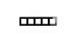 ICON Ramka uniwersalna pięciokrotna kwadratowa - efekt szkła (ramka: czarna spód: biały) 12-0-IRSK-5