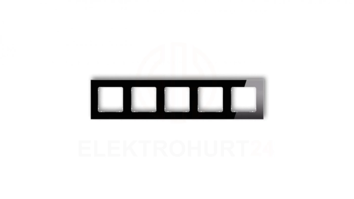 ICON Ramka uniwersalna pięciokrotna kwadratowa - efekt szkła (ramka: czarna spód: biały) 12-0-IRSK-5