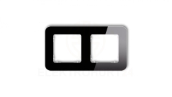 ICON Ramka uniwersalna podwójna zaokrąglona - efekt szkła (ramka: czarna spód: biały) 12-0-IRSZ-2
