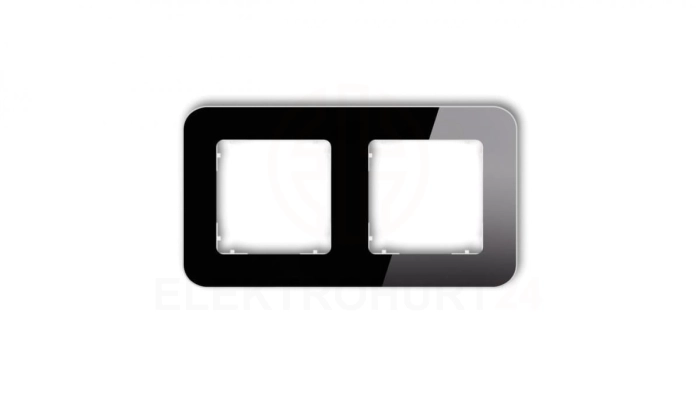 ICON Ramka uniwersalna podwójna zaokrąglona - efekt szkła (ramka: czarna spód: biały) 12-0-IRSZ-2