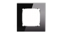 ICON Ramka uniwersalna pojedyncza kwadratowa - efekt szkła (ramka: czarna spód: czarny) 12-12-IRSK-1