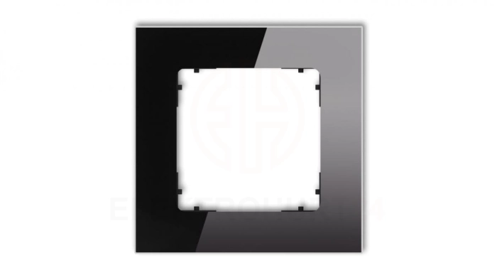 ICON Ramka uniwersalna pojedyncza kwadratowa - efekt szkła (ramka: czarna spód: czarny) 12-12-IRSK-1
