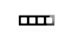 ICON Ramka uniwersalna poczwórna kwadratowa - efekt szkła (ramka: czarna spód: czarny) 12-12-IRSK-4