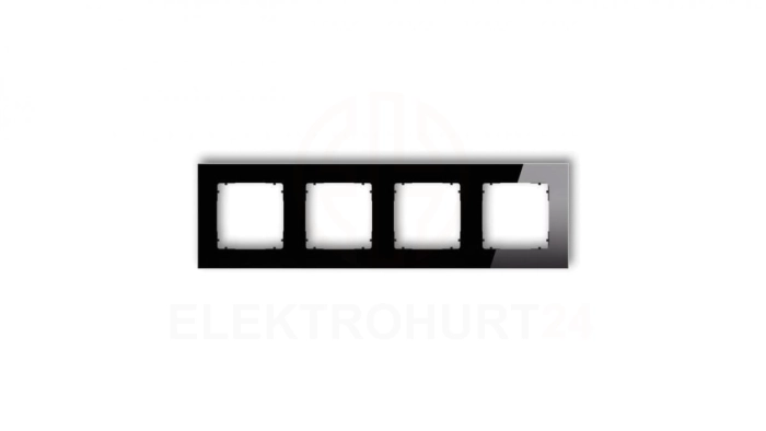 ICON Ramka uniwersalna poczwórna kwadratowa - efekt szkła (ramka: czarna spód: czarny) 12-12-IRSK-4