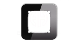 ICON Ramka uniwersalna pojedyncza zaokrąglona - efekt szkła (ramka: czarna spód: czarny) 12-12-IRSZ-1
