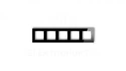 ICON Ramka uniwersalna pięciokrotna kwadratowa - efekt szkła (ramka: czarna spód: grafitowy mat) 12-28-IRSK-5