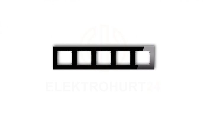 ICON Ramka uniwersalna pięciokrotna kwadratowa - efekt szkła (ramka: czarna spód: grafitowy mat) 12-28-IRSK-5