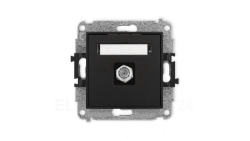 ICON Mechanizm gniazda antenowego pojedynczego typu F (SAT) niklowany czarny mat 12IGF-1