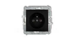 ICON Mechanizm gniazda pojedynczego z uziemieniem 2P+Z (bez przesłon torów prądowych) czarny mat 12IGP-1z