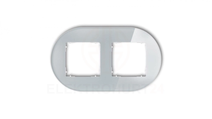 ICON Ramka uniwersalna podwójna okrągła - efekt szkła (ramka: szara spód: biały) 15-0-IRSO-2