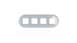 ICON Ramka uniwersalna poczwórna okrągła - efekt szkła (ramka: szara spód: biały) 15-0-IRSO-4