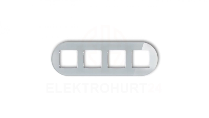 ICON Ramka uniwersalna poczwórna okrągła - efekt szkła (ramka: szara spód: biały) 15-0-IRSO-4