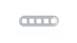 ICON Ramka uniwersalna pięciokrotna okrągła - efekt szkła (ramka: szara spód: biały) 15-0-IRSO-5