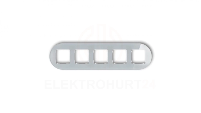 ICON Ramka uniwersalna pięciokrotna okrągła - efekt szkła (ramka: szara spód: biały) 15-0-IRSO-5