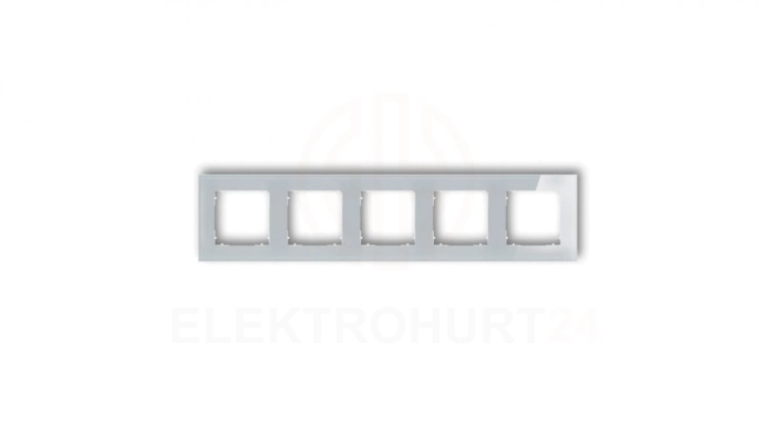 ICON Ramka uniwersalna pięciokrotna zaokrąglona - efekt szkła (ramka: szara spód: biały) 15-0-IRSZ-5