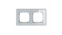 ICON Ramka uniwersalna podwójna kwadratowa - efekt szkła (ramka: szara spód: czarny) 15-12-IRSK-2