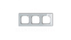 ICON Ramka uniwersalna potrójna kwadratowa - efekt szkła (ramka: szara spód: czarny) 15-12-IRSK-3