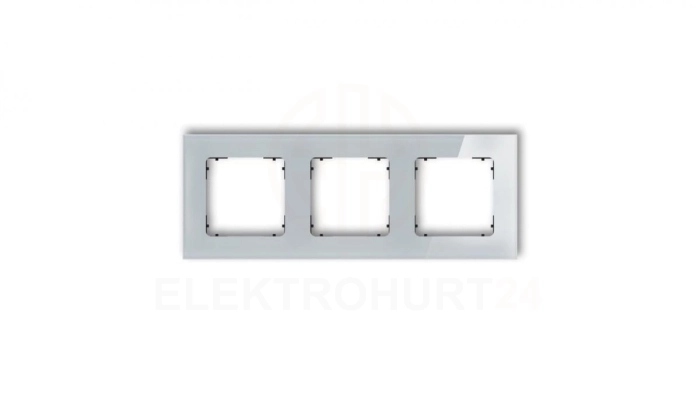 ICON Ramka uniwersalna potrójna kwadratowa - efekt szkła (ramka: szara spód: czarny) 15-12-IRSK-3