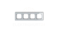 ICON Ramka uniwersalna poczwórna kwadratowa - efekt szkła (ramka: szara spód: czarny) 15-12-IRSK-4